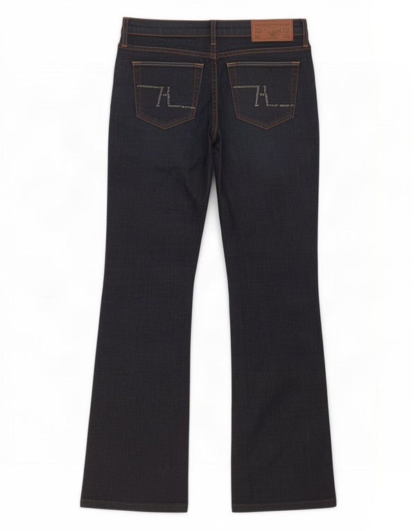 Ženske traperice Zara Bootcut EU 38 srednje W28 L29 tamnoplavi pamuk
