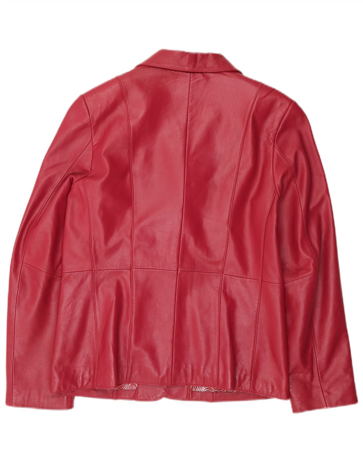 Vintage ženska kožna jakna s 3 gumba EU 38 srednje ružičasta koža