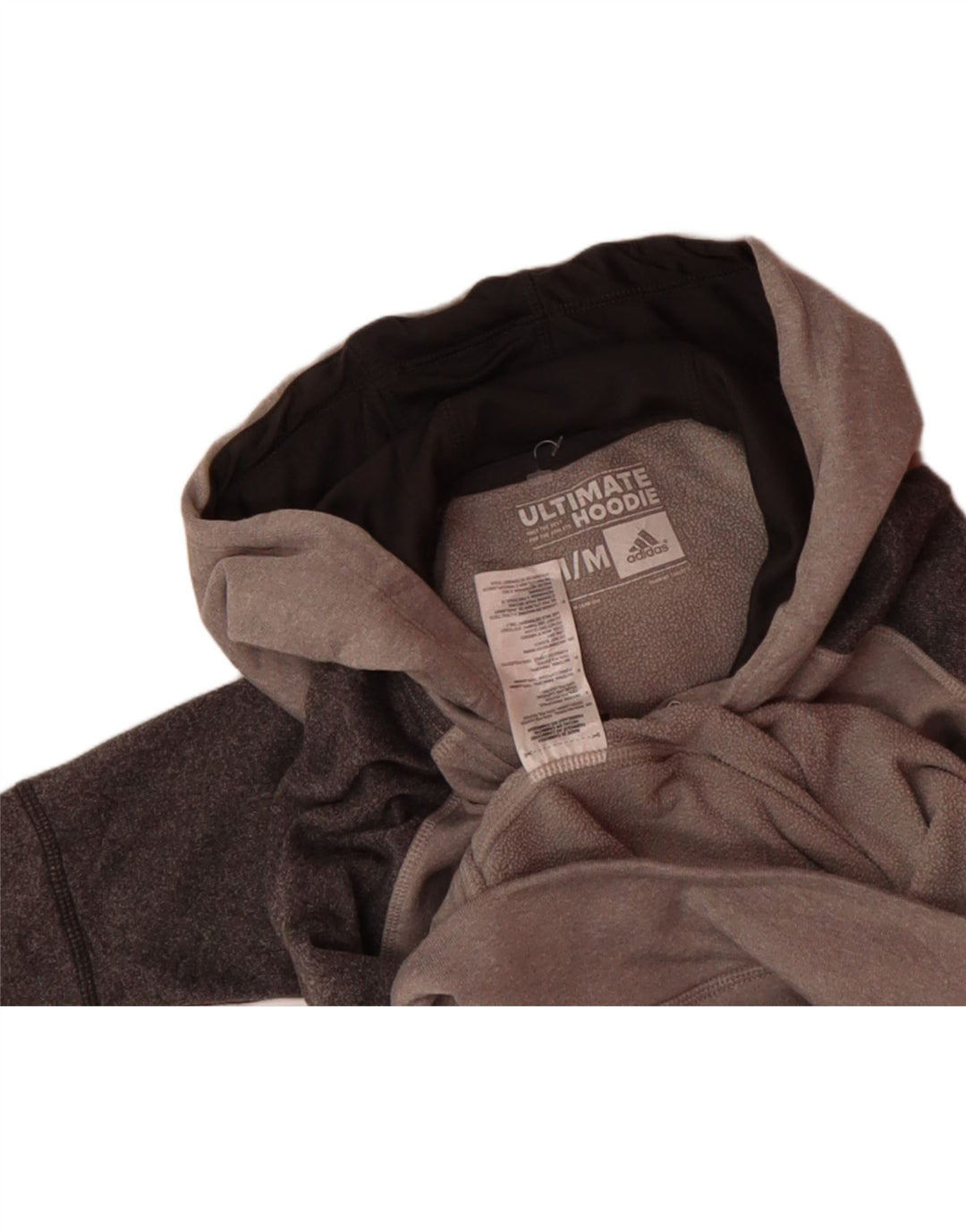 ADIDAS Womens Hoodie Jumper UK 14 Medium Grey Colourblock Polyester Vintage Adidas and Second-Hand Adidas from Messina Hembry 