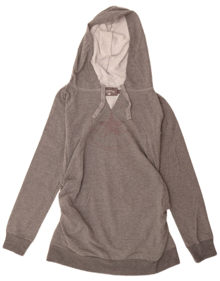 CONVERSE Ženska majica s kapuljačom s grafičkim motivima UK 14 Veliki sivi pamuk