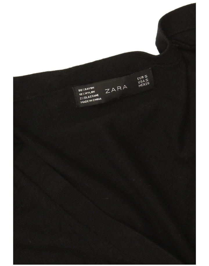 Zara ženski kardigan pulover UK 10 Small Black Rayon