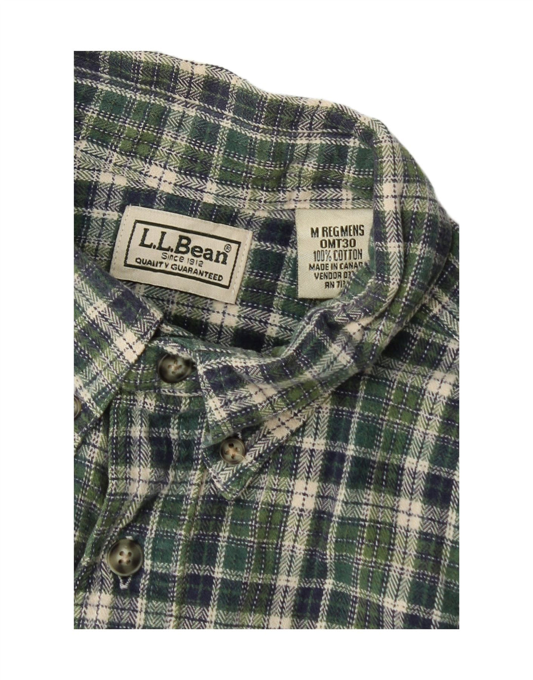 L.L.Bean muška flanelska košulja srednje zelene karirane boje