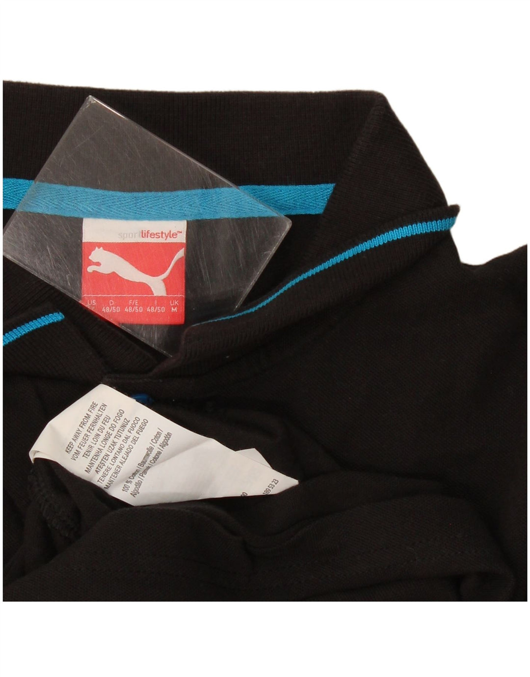 Puma muška polo majica srednje crne pamučne boje