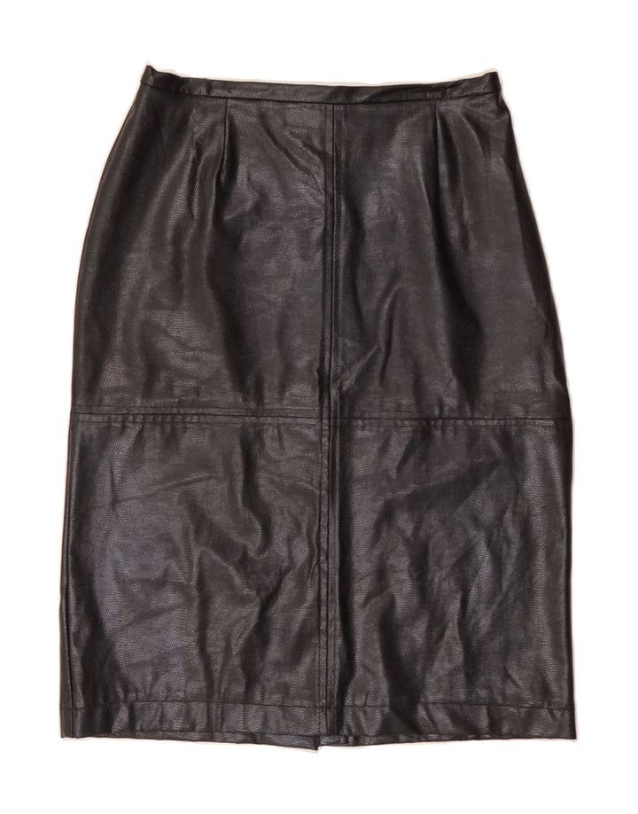 VINTAGE Womens Leather Skirt W30 Medium Black Vintage Vintage and Second-Hand Vintage from Messina Hembry 