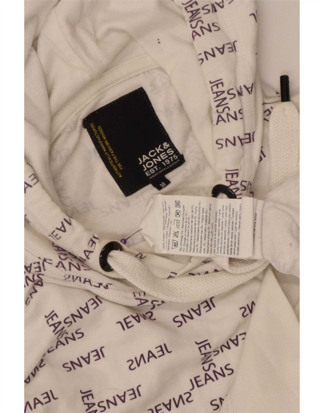 Jack & Jones muška majica s kapuljačom srednje veličine, bijeli pamuk