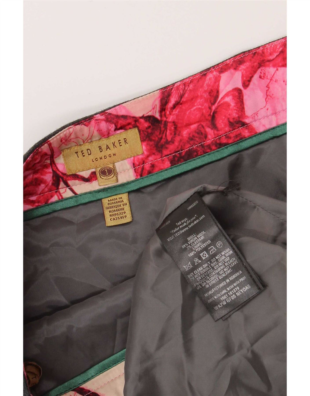 Ted Baker ženska pencil suknja veličina 1 XS W26 siva djevičanska vuna
