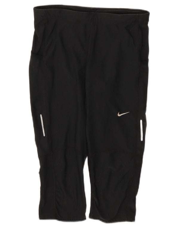 Nike Womens Dri Fit Capri Leggings UK 12 Medium Black Polyester
