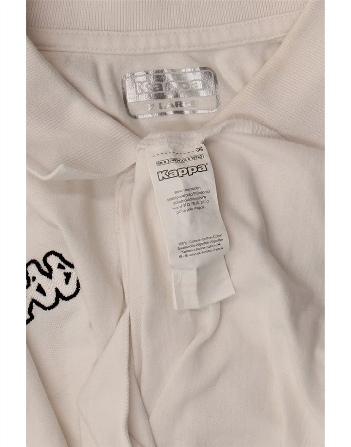 KAPPA Mens Polo Shirt XL White Cotton Vintage Kappa and Second-Hand Kappa from Messina Hembry 