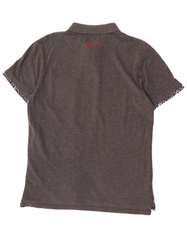 Desigual muška uska polo majica velika siva