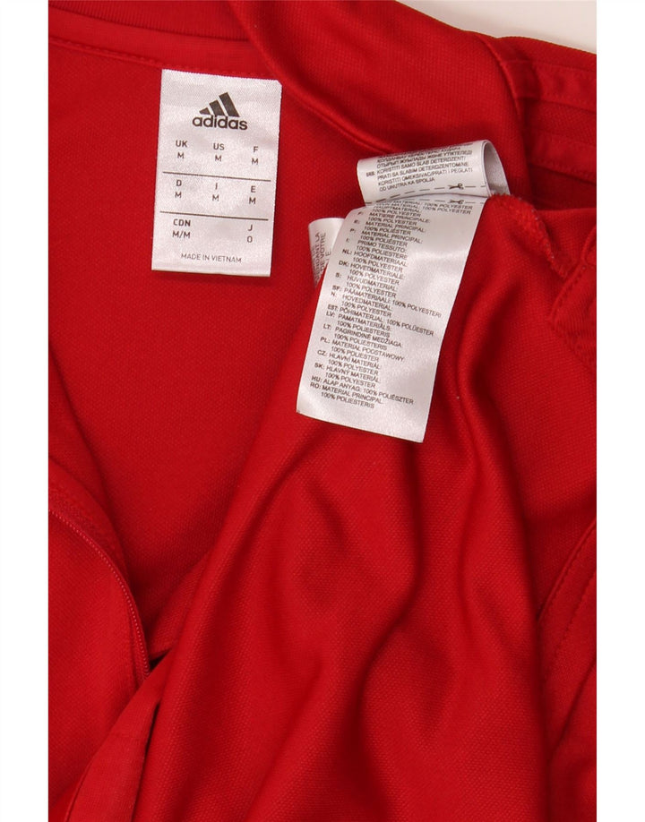 Adidas gornji dio trenirke s grafičkim zip izrezom, srednji crveni poliester