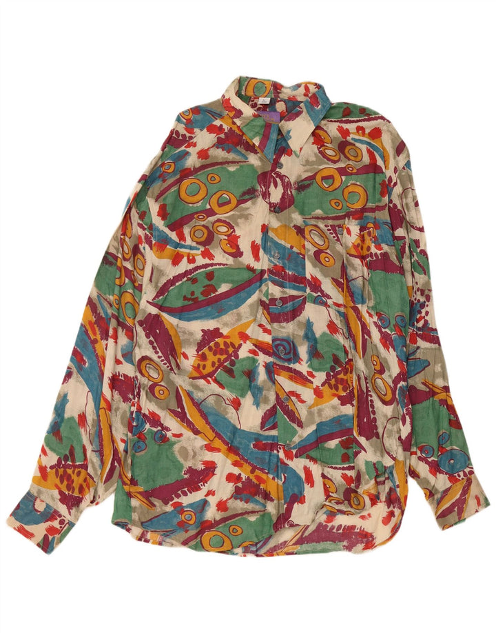 VINTAGE muška košulja s apstraktnim uzorkom, velika, raznobojna viskoza, veličina 41/42