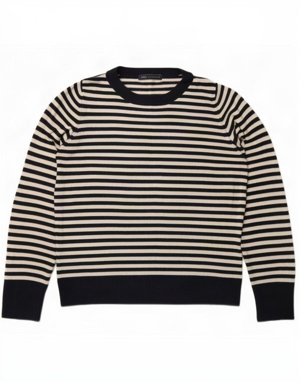Marks & Spencer Womens Crew Neck Jumper Sweater UK 14 Large Navy Blue