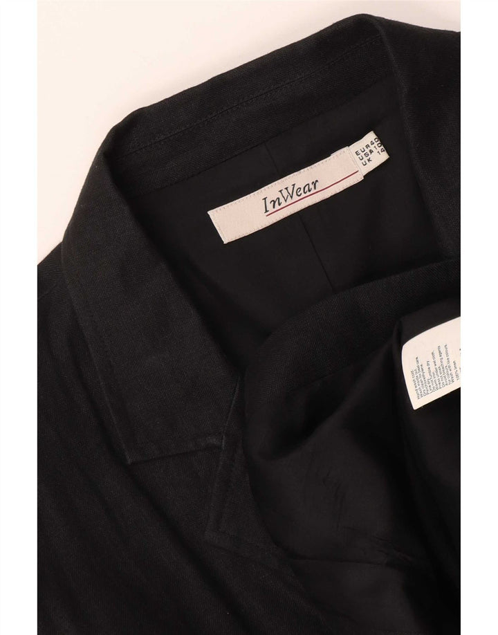 Inwear ženski sako sa 2 gumba UK 14 Veliki crni acetat