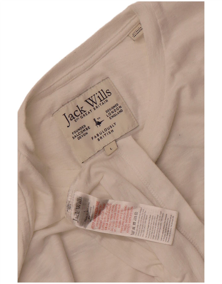 JACK WILLS Muška majica kratkih rukava s grafičkim motivima, veliki bijeli pamuk