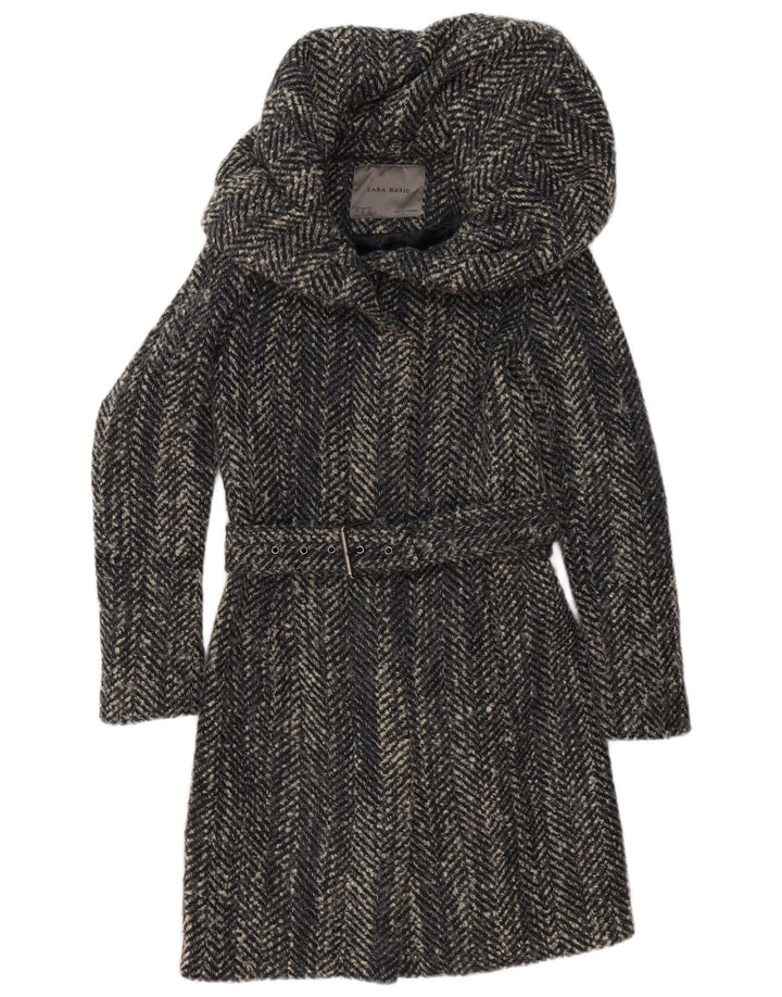 Zara ženski kaput UK 6 XS sivi poliester riblja kost