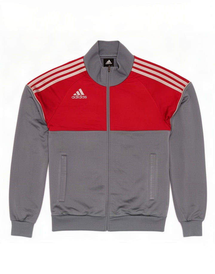 Gornja jakna za trenirku Adidas za dječake 13-14 godina siva poliesterska boja