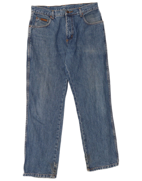 WRANGLER Muške Texas Straight Jeans W33 L30 Plavi pamuk