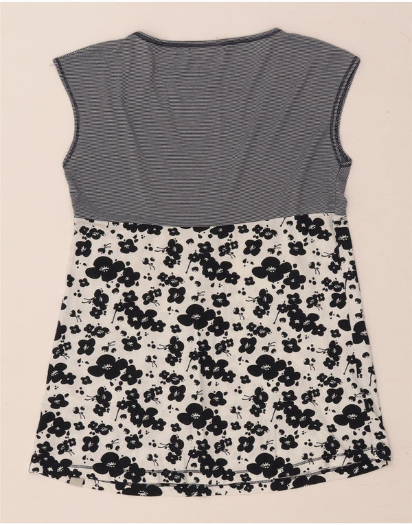 CONVERSE Ženski gornji dio bluze bez rukava UK 12 Srednje tamnoplavi cvjetni pamuk