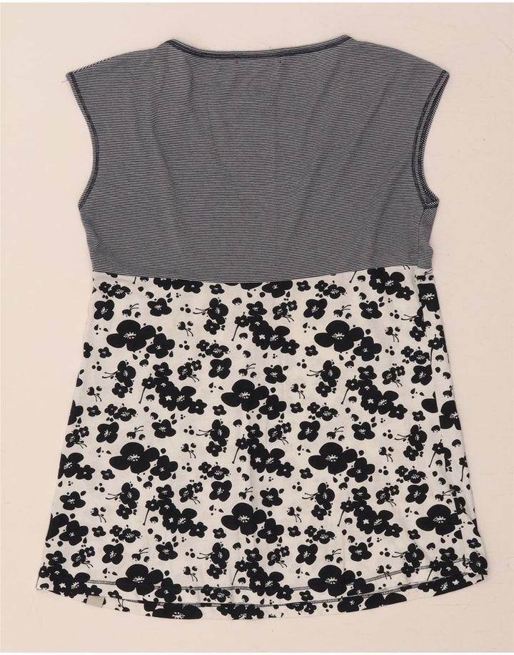 CONVERSE Ženski gornji dio bluze bez rukava UK 12 Srednje tamnoplavi cvjetni pamuk