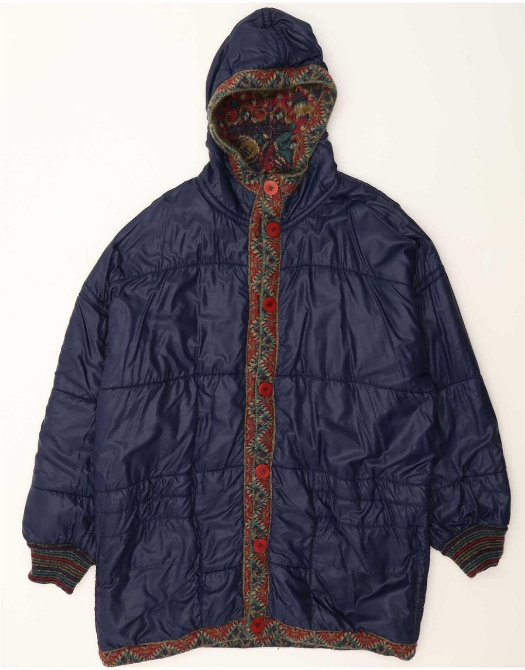 Vintage muška reverzibilna jakna s apstraktnim uzorkom UK 42 XL Višebojna
