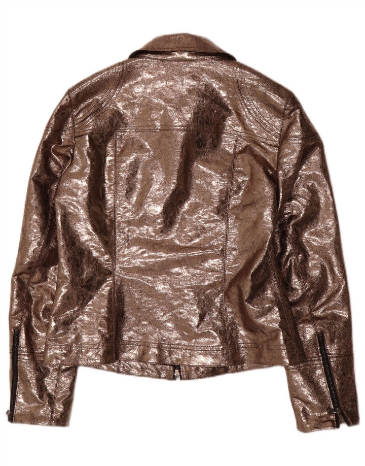 AMBIENTE ženska jakna od umjetne kože UK 14 veliki smeđi poliester