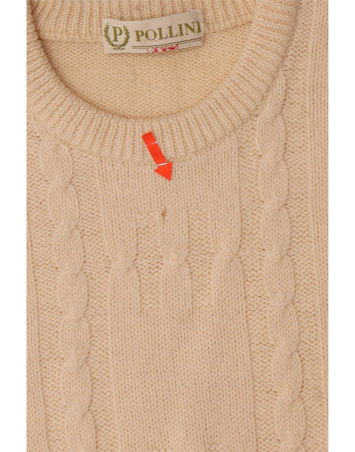 Pollini muški džemper s okruglim izrezom IT 52 Large Off White Wool