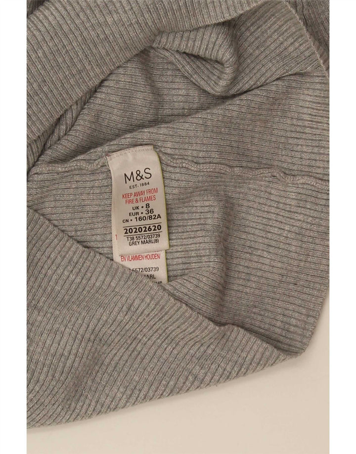 Marks & Spencer ženski pulover s rol izrezom UK 8, mala siva viskoza