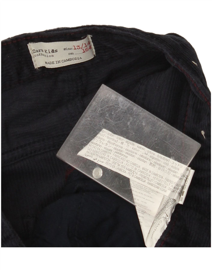 ZARA uske hlače od samta za dječake 13-14 godina W30 L28 tamnoplavi pamuk