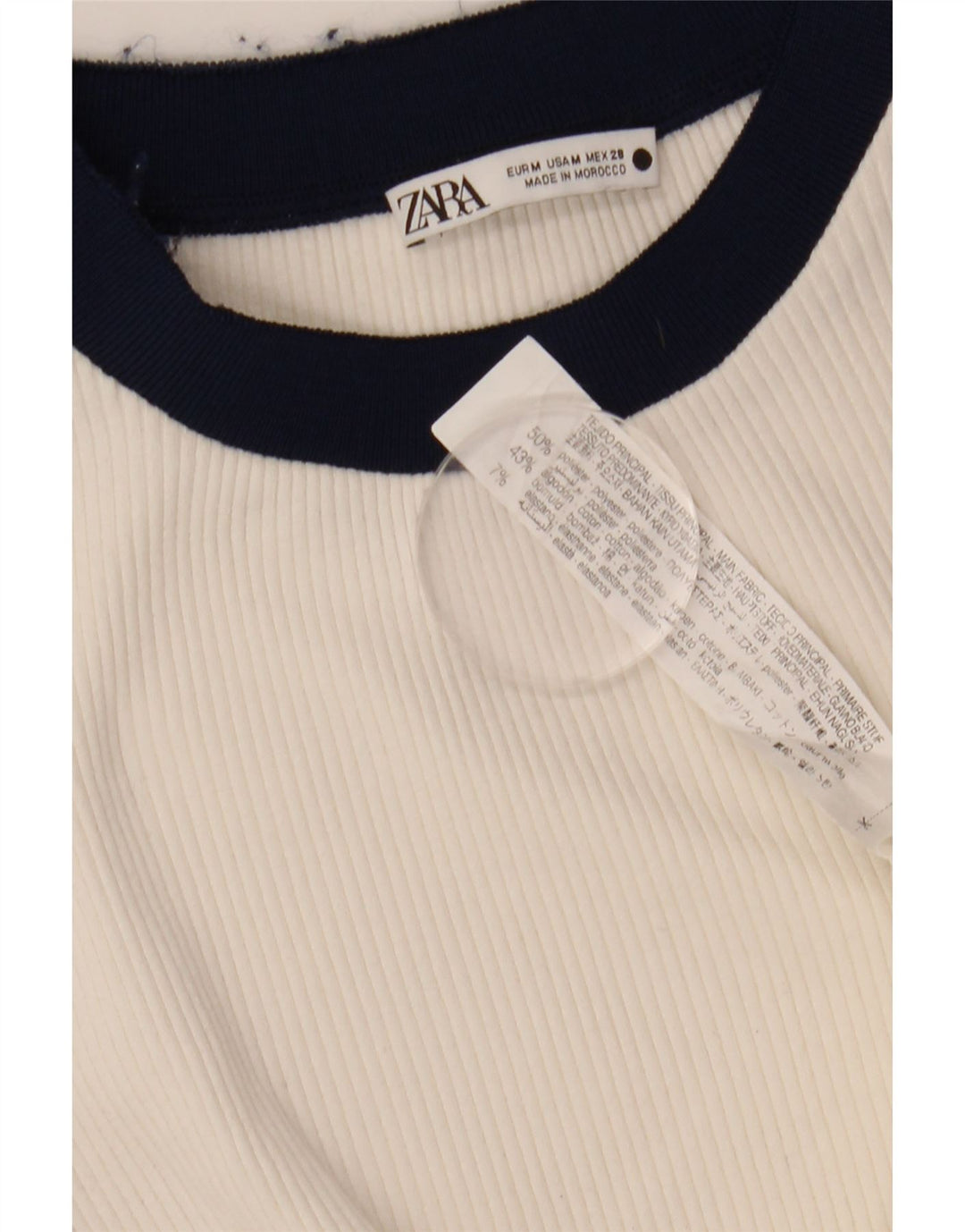 Zara ženska majica kratkih rukava UK 12 Medium White Colourblock Poliester