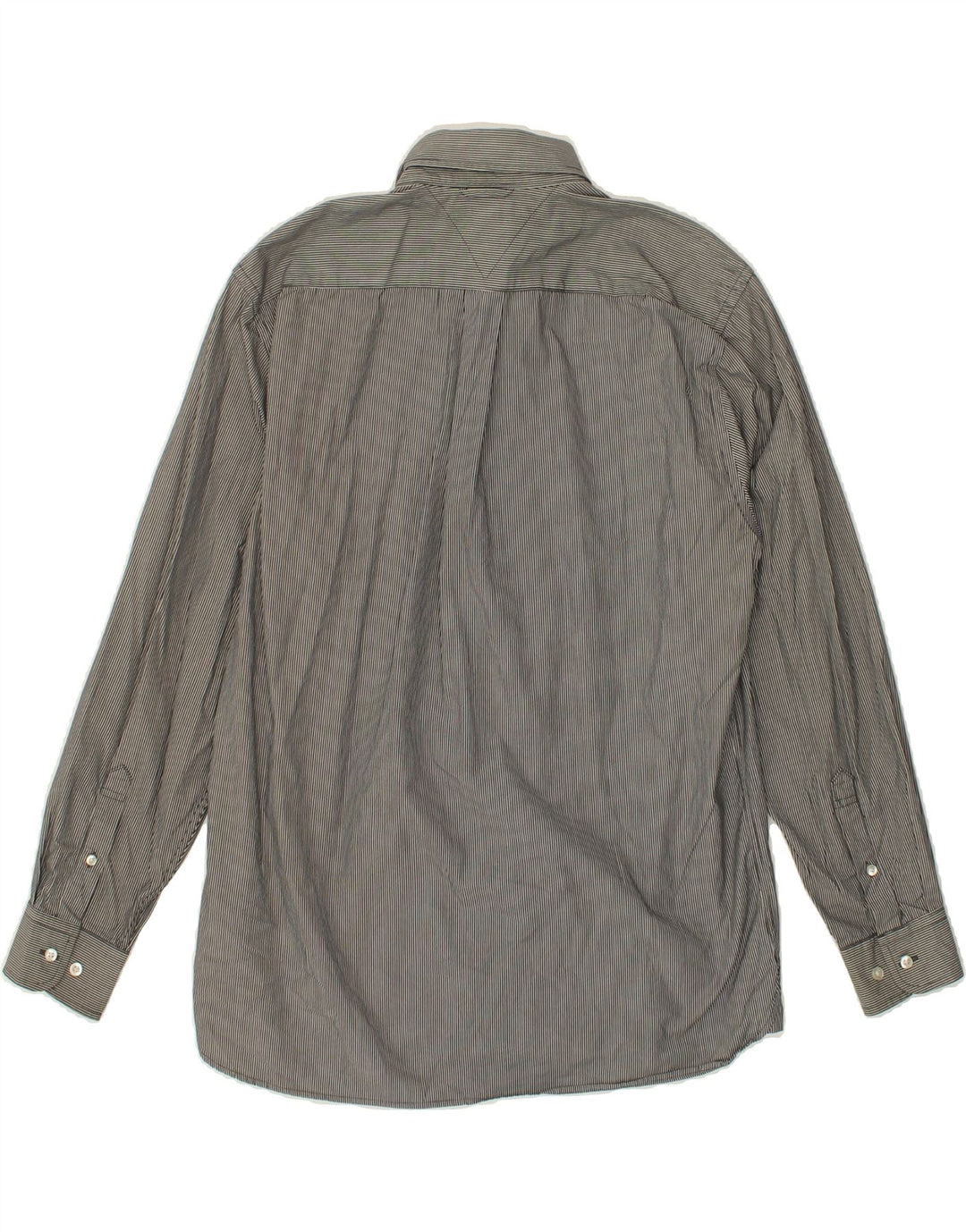 TOMMY HILFIGER Mens Shirt Medium Grey Pinstripe Cotton Vintage Tommy Hilfiger and Second-Hand Tommy Hilfiger from Messina Hembry 