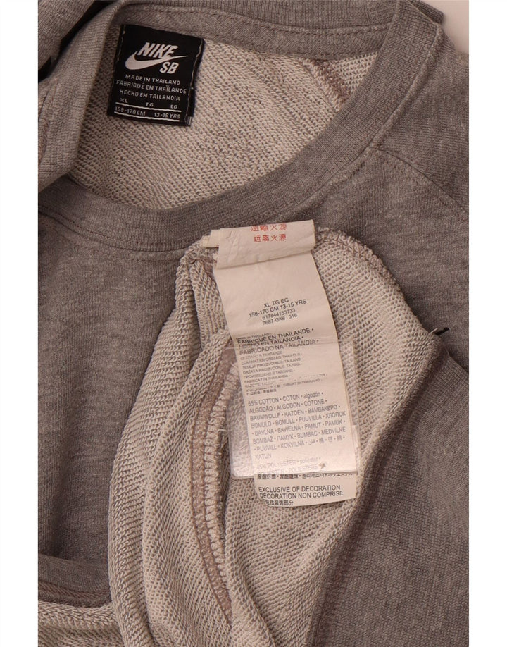 Nike Girls Loose Fit Graphic Sweatshirt Džemper 13-14 godina XL sivi pamuk