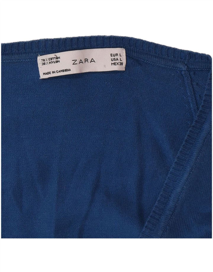 Zara ženski kardigan pulover UK 14 Large Blue