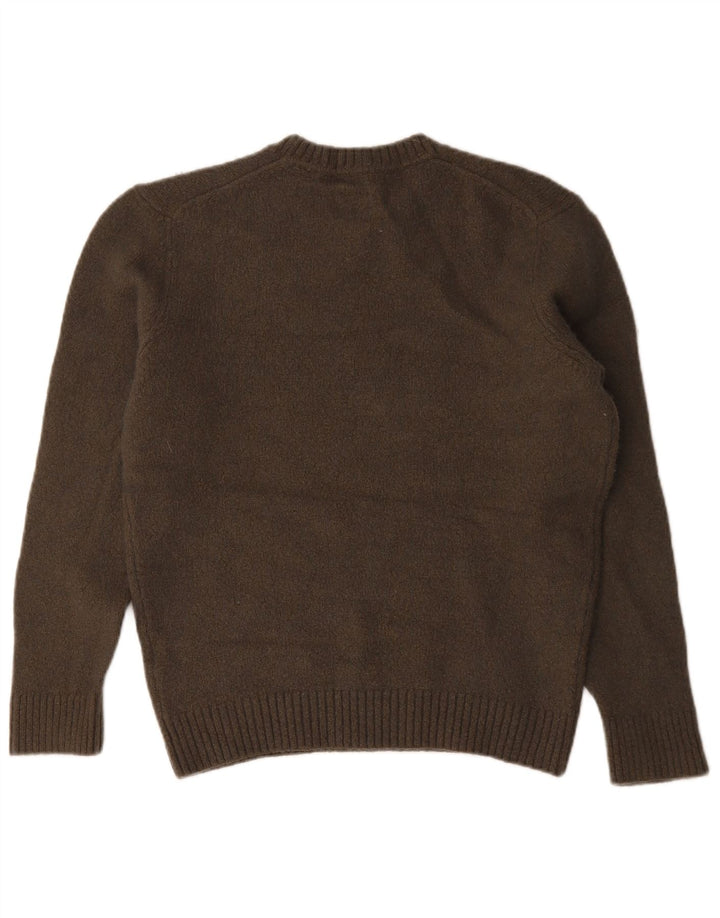 Ženski džemper s okruglim izrezom Massimo Dutti UK 16 Veliki smeđi vuneni