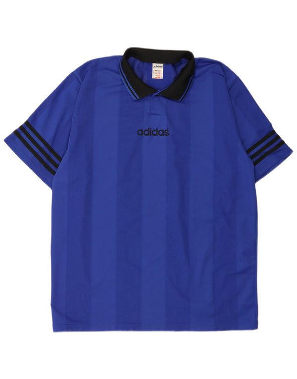 Adidas muška polo majica XL plavi prugasti poliester