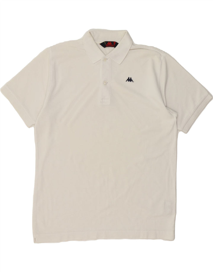 KAPPA Mens Polo Shirt Medium White Cotton Vintage Kappa and Second-Hand Kappa from Messina Hembry 