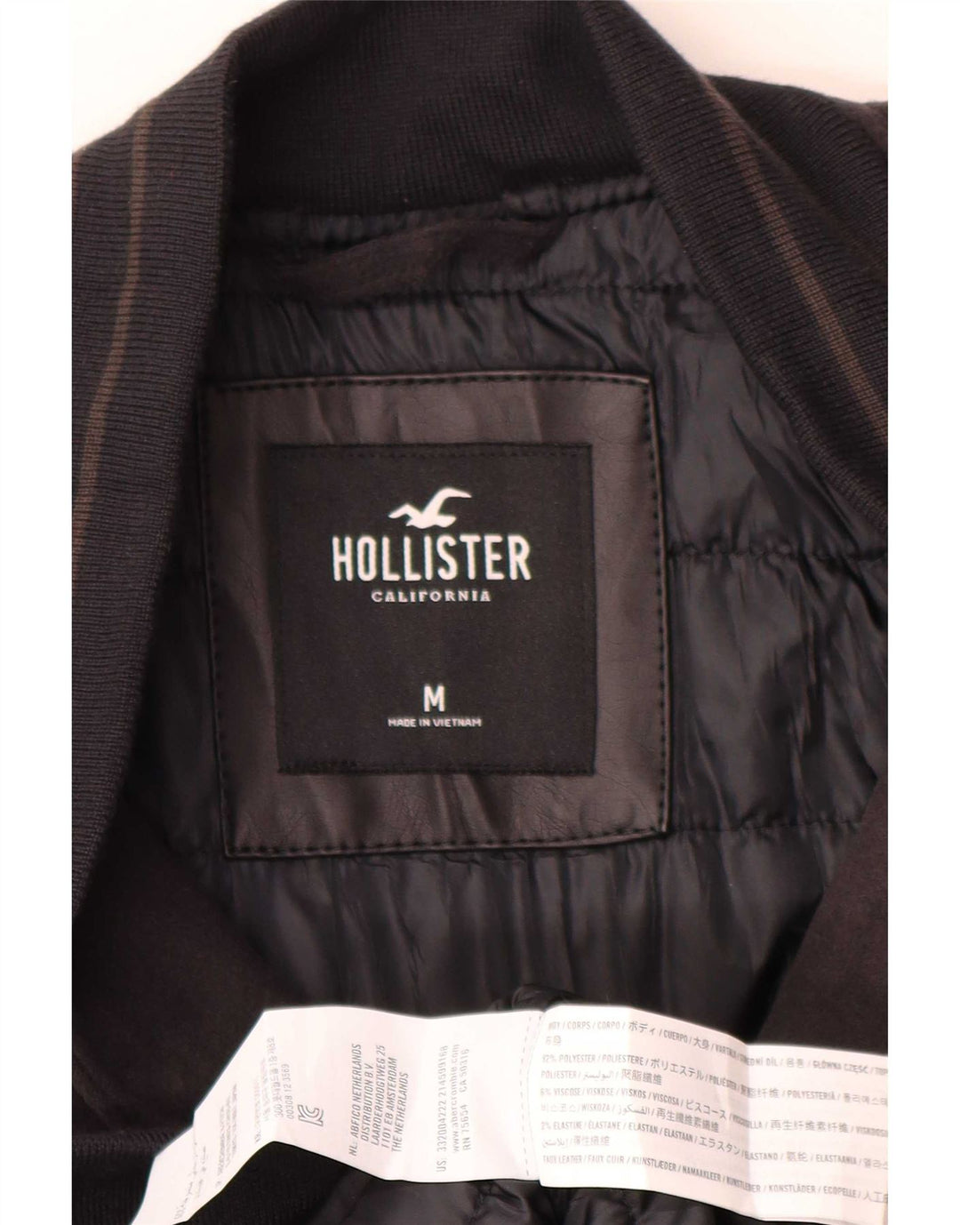 Hollister muška sveučilišna jakna s grafičkim motivima UK 38 srednji crni poliester
