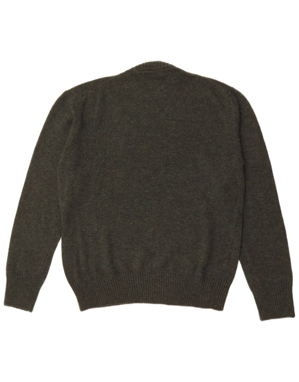 Vintage muški džemper s okruglim izrezom srednje veličine kaki vune