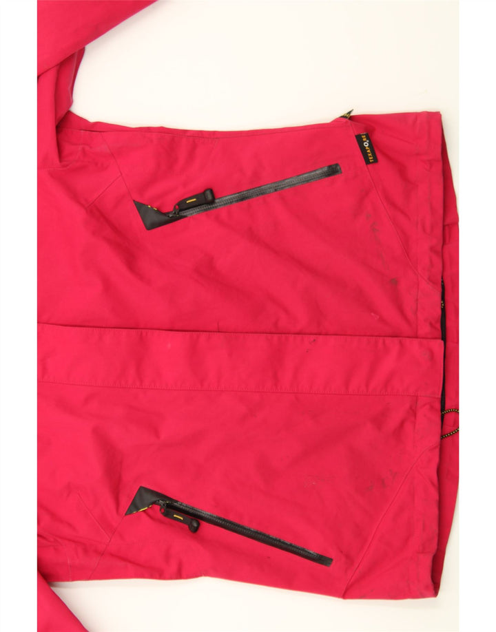 JACK WOLFSKIN Womens Hooded Rain Jacket UK 12/14 Medium Red Polyester Vintage Jack Wolfskin and Second-Hand Jack Wolfskin from Messina Hembry 