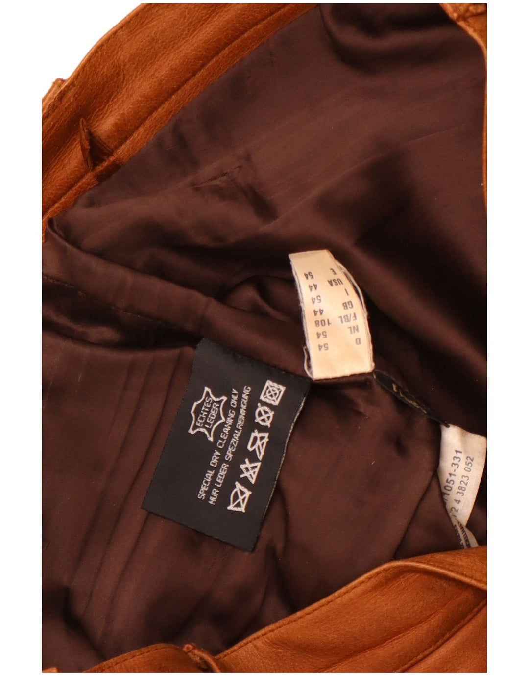 Vintage muške ravne kožne hlače W36 L33 smeđa koža