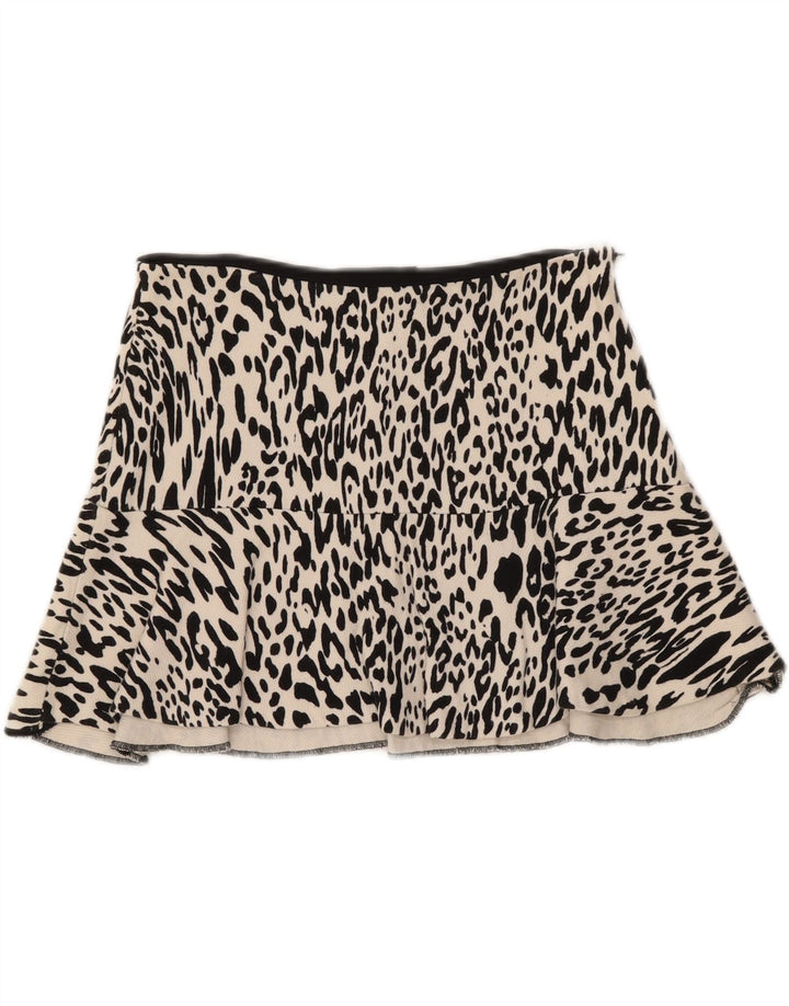 Zara ženska mini suknja srednje veličine W28 sivobijeli životinjski print