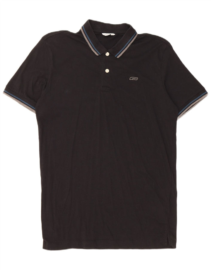 JACK & JONES Muška polo majica Velika crna pamučna majica
