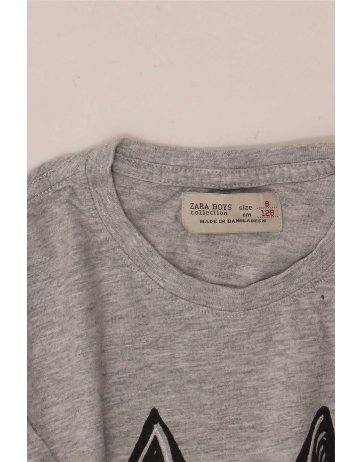 Majica kratkih rukava Zara Boys Graphic T-Shirt 7-8 Years Grey