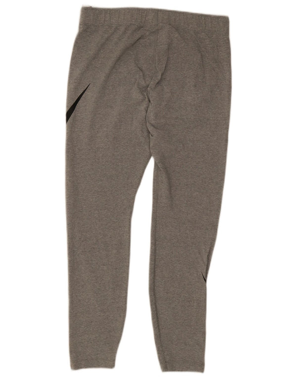 Nike Womens Graphic Leggings UK 18 XL Grey Flecked Cotton