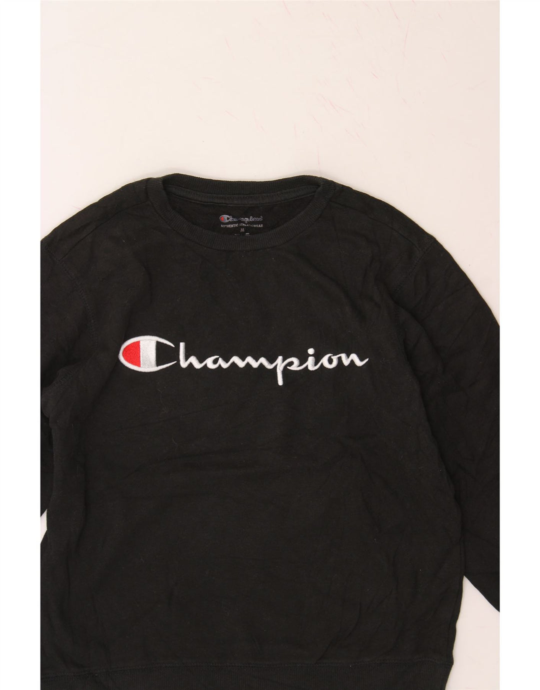 CHAMPION Boys Graphic Sweatshirt Jumper 9-10 Years Medium Black Cotton Vintage Champion and Second-Hand Champion from Messina Hembry 