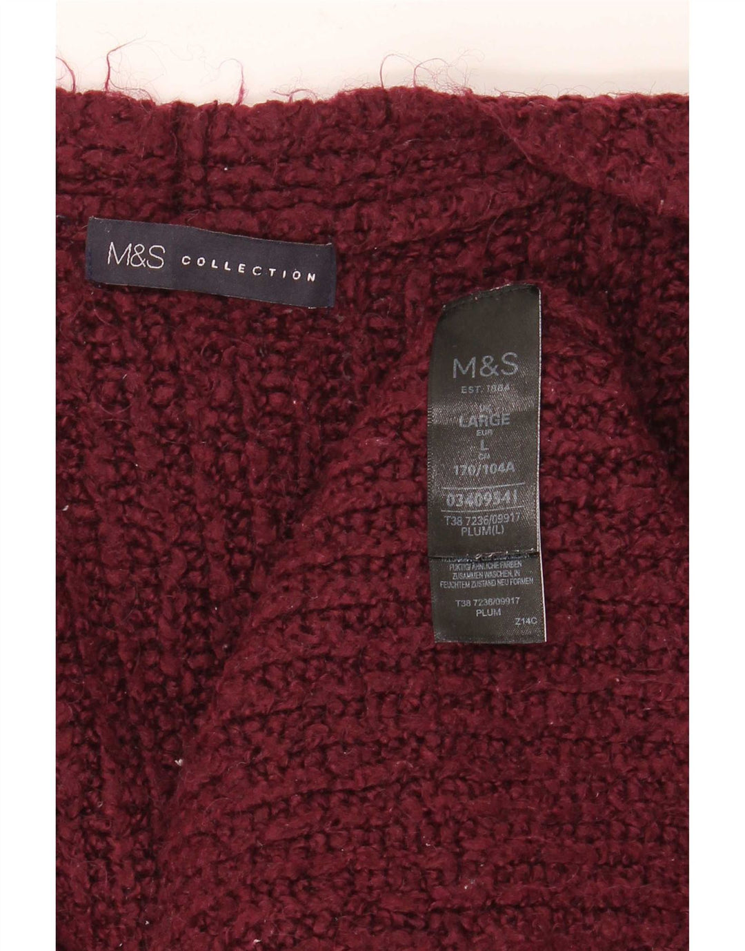 Marks & Spencer ženski prekomjerni otvoreni kardigan pulover UK 16 veliki kestenjasti