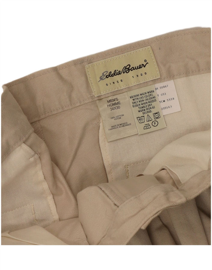 Eddie Bauer muške chino hlače s klinovima W34 L30 bež pamuk