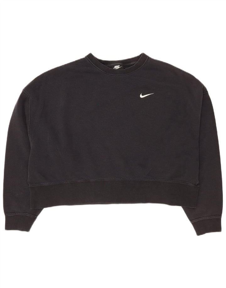 Nike ženski kratki kratki džemper UK 14 Srednje crni pamuk