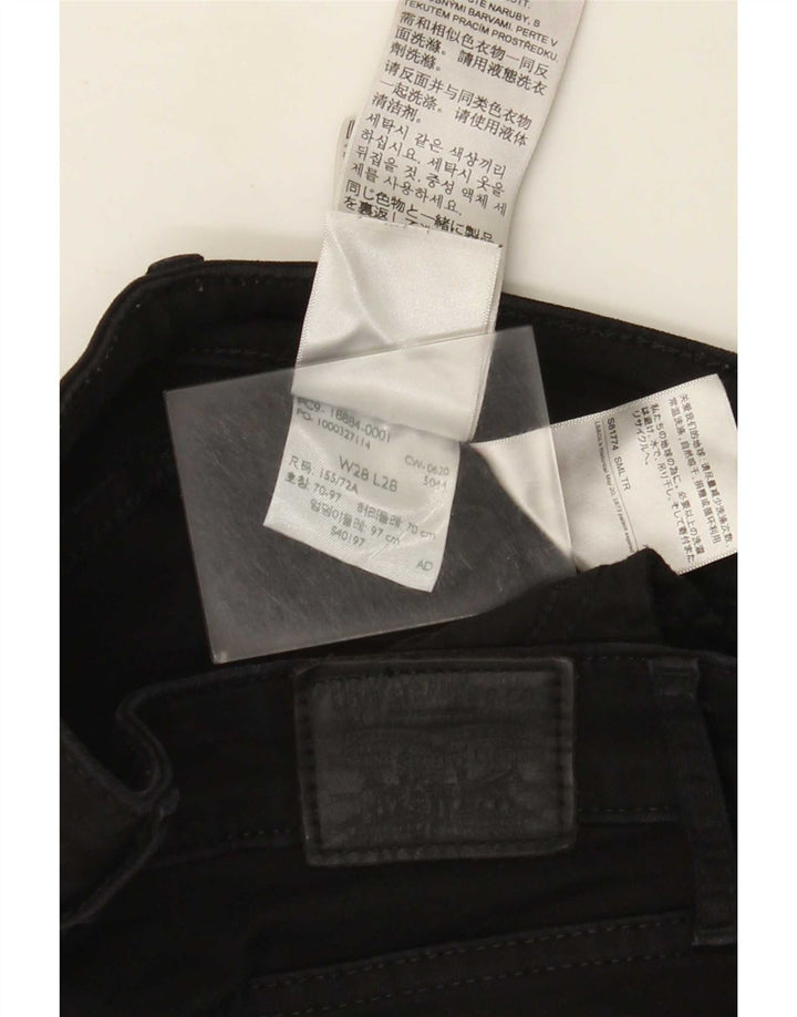 Levi's ženske uske traperice W28 L28 crni pamuk