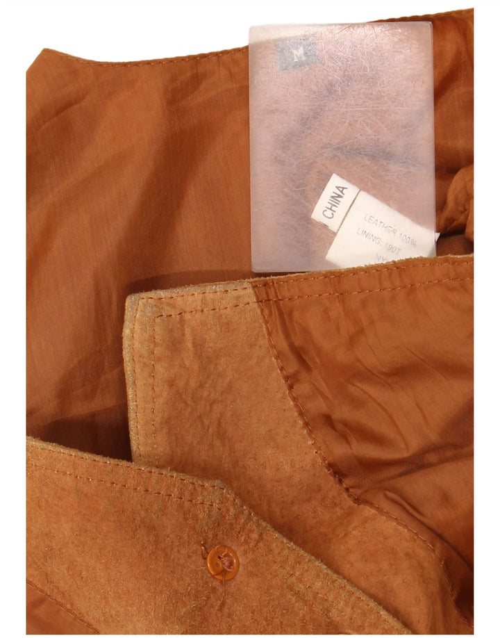 Vintage muški prsluk od antilopa srednje smeđe kože