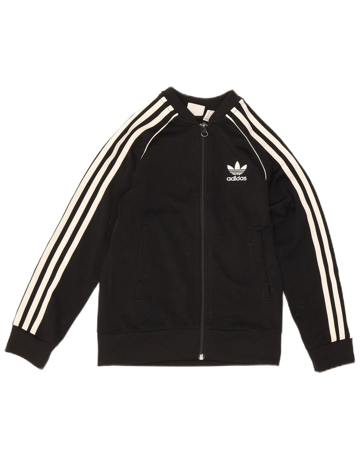 Gornja jakna od trenirke Adidas za dječake 7-8 godina crna poliester